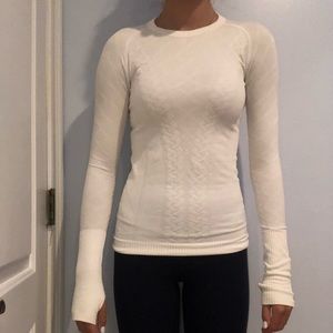 Textured White Lululemon Long sleeve